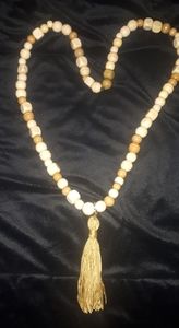 Wooden bead boho necklace